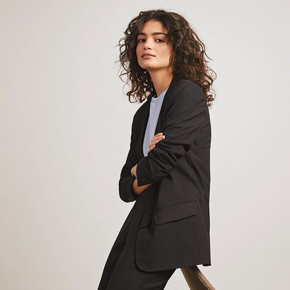 Frank and Oak The Transit Packable Black Blazer Sz S - Picture 1 of 9